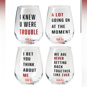 Taylor Swift Red Wine Glasses Set Red Taylor’s Version Tumblers Trouble New Rare